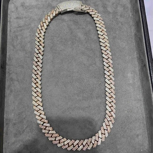 VVS Moissanite Cuban Chain- 14MM, 925 Sterling Silver, Iced Out