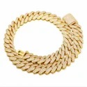Cuban Link Chain Necklace, 925 Sterling Silver, Iced Out Diamond Choker