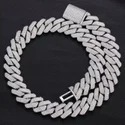 Cuban Link Chain Necklace, 925 Sterling Silver, Iced Out Diamond Choker