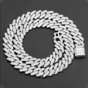 Cuban Link Chain Necklace, 925 Sterling Silver, Iced Out Diamond Choker