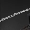 Cuban Link Chain Necklace, 925 Sterling Silver, Iced Out Diamond Choker