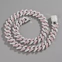 Cuban Link Chain Necklace, 925 Sterling Silver, Iced Out Diamond Choker