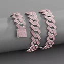Cuban Link Chain Necklace, 925 Sterling Silver, Iced Out Diamond Choker