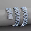 Cuban Link Chain Necklace, 925 Sterling Silver, Iced Out Diamond Choker