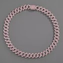 Cuban Link Chain Necklace, 925 Sterling Silver, Iced Out Diamond Choker