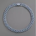 Cuban Link Chain Necklace, 925 Sterling Silver, Iced Out Diamond Choker