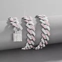 Cuban Link Chain Necklace, 925 Sterling Silver, Iced Out Diamond Choker