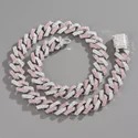 Cuban Link Chain Necklace, 925 Sterling Silver, Iced Out Diamond Choker