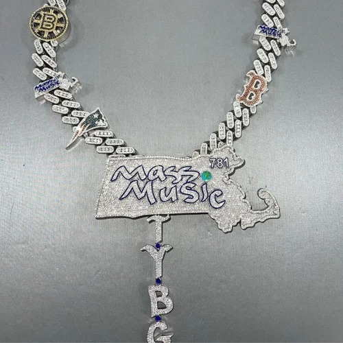 Cuban Link Chain Necklace, 925 Sterling Silver, Iced Out Diamond Choker