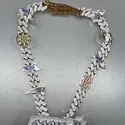 Cuban Link Chain Necklace, 925 Sterling Silver, Iced Out Diamond Choker