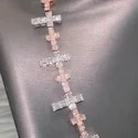 Cuban Link Chain Necklace, 925 Sterling Silver, Iced Out Diamond Choker