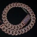 20mm Cuban Link Chain Necklace, 925 Sterling Silver, Iced Out Diamond Choker