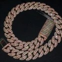 20mm Cuban Link Chain Necklace, 925 Sterling Silver, Iced Out Diamond Choker