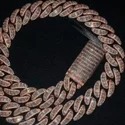 20mm Cuban Link Chain Necklace, 925 Sterling Silver, Iced Out Diamond Choker