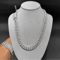VVS Moissanite Cuban Chain- 16 MM, 925 Sterling Silver, Iced Out
