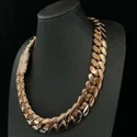 22mm Cuban Link Chain Necklace, 925 Sterling Silver, Iced Out Diamond Choker