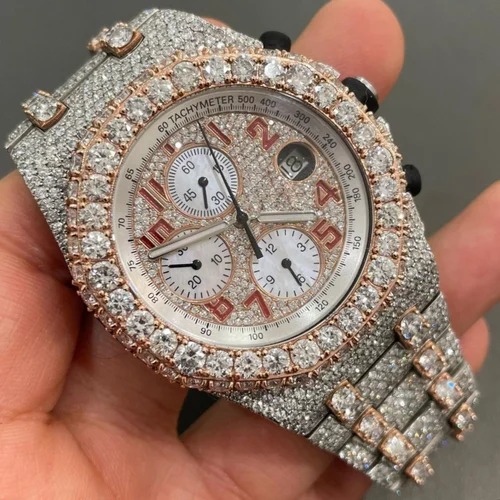 Best Quality Fully Customized Iced Out Diamond Lab Grown Watch for Men Hip Hop Diamond Jewelry