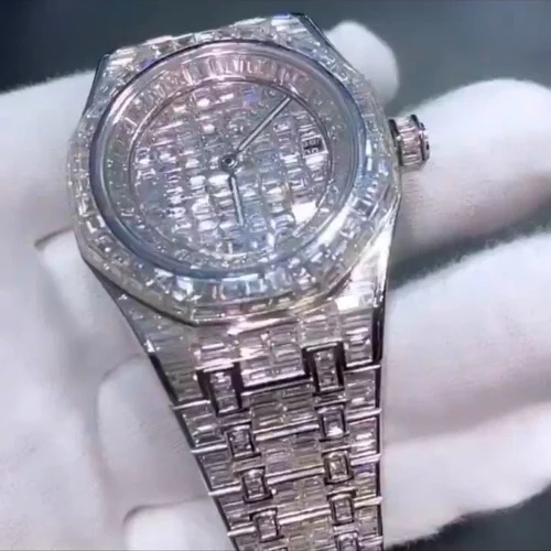 Best Quality Fully Customized Iced Out Diamond Lab Grown Watch for Men Hip Hop Diamond Jewelry
