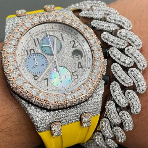 Best Quality Fully Customized Iced Out Diamond Lab Grown Watch for Men Hip Hop Diamond Jewelry
