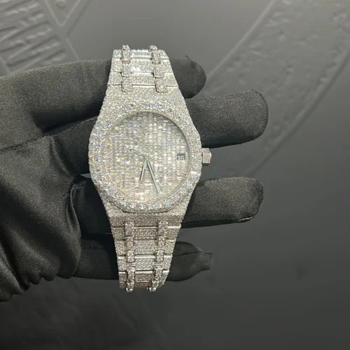 Trending VVS Lab Grown Diamond Studded Iced Out Diamond Watch for Men Best Fashion Jewelry Gift