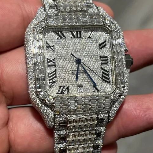 Best Quality Fully Customized Iced Out Diamond Lab Grown Watch for Men Hip Hop Diamond Jewelry