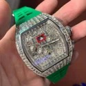 Hip Hop Jewelry Stainless Steel Invisible Setting Iced Out Diamond Watch Baguette Lab Grown