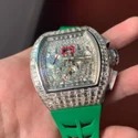 Hip Hop Jewelry Stainless Steel Invisible Setting Iced Out Diamond Watch Baguette Lab Grown