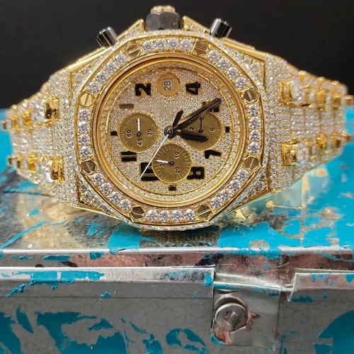 High Quality DEF Lab Grown Diamond Watch Colorless Diamond Hip Hop Style Diamond Watch