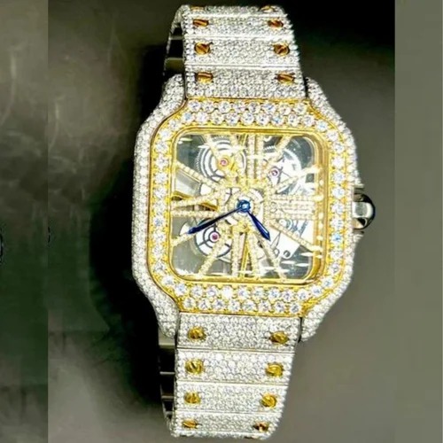 Top Quality Fully Customized Iced Out Diamond Lab Grown Watch for Men Hip Hop Diamond Jewelry