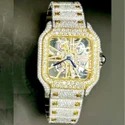 Top Quality Fully Customized Iced Out Diamond Lab Grown Watch for Men Hip Hop Diamond Jewelry