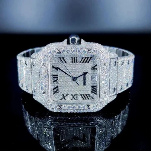 Trending VVS Lab Grown Diamond Studded Iced Out Diamond Watch for Men Best Fashion Jewelry Gift
