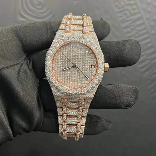 Trending VVS Lab Grown Diamond Studded Iced Out Diamond Watch for Men Best Fashion Jewelry Gift