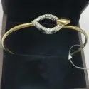 Single Line Gold Diamond Bangle