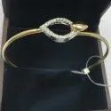Single Line Gold Diamond Bangle