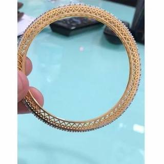 Single Line Gold Diamond Bangle