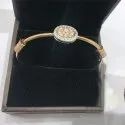 Single Line Gold Diamond Bangle