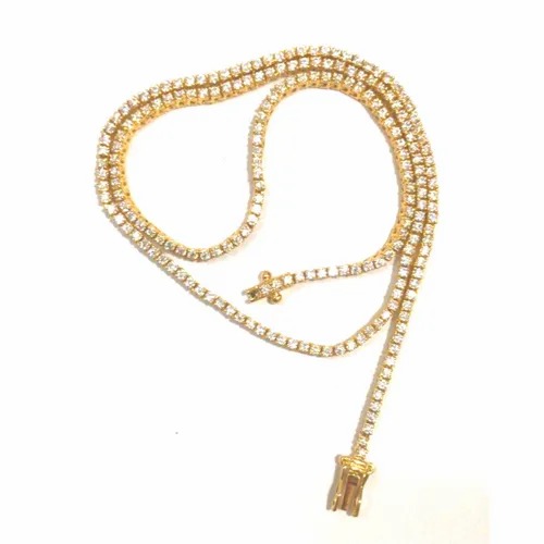 Moissanite Diamond Chain Round Colorless Moissanite Tennis Necklace Diamond Necklace Chain