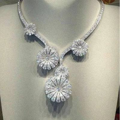 White Crystal Diamond Necklace