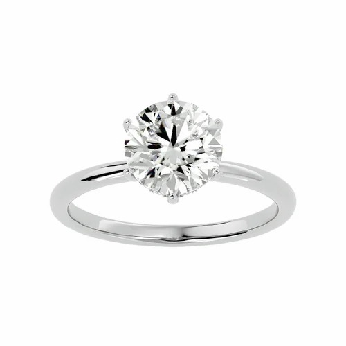 2.0 Carat Lab Grown Diamond CVD Ring, Round Cut, 14k Gold, IGI Certified