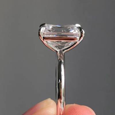 Lab Grown Cvd Diamond Emerald Cut Ring, 10k Gold, Igi Certified