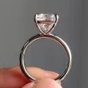 Lab Grown Cvd Diamond Emerald Cut Ring, 10k Gold, Igi Certified