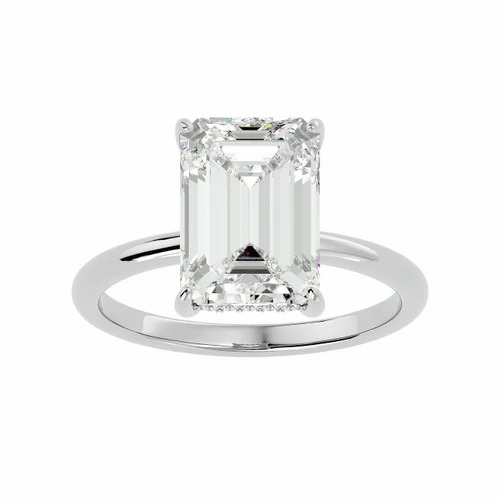 Lab Grown Cvd Diamond Emerald Cut Ring, 14k Gold, Igi Certified