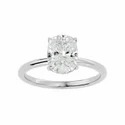 3.10 carat CVD Lab Grown Diamond, Cushion cut, 14k Gold Ring, IGI Certified