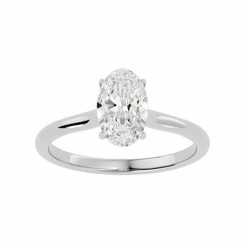 Lab Grown Cvd Diamond Emerald Cut Ring, 10k Gold, Igi Certified