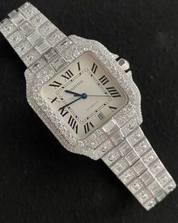 Iced Out Moissanite Studded Watch Hip Hop jewelry