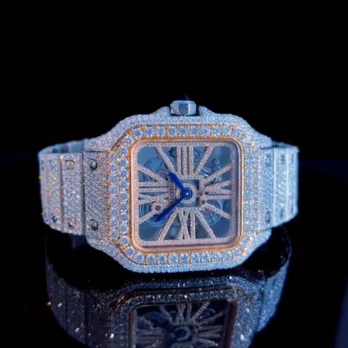 Top Quality Diamond Moissanite Watch on Factory Price DEF Moissanite Diamond Iced Out Watch