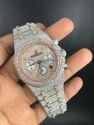 High Quality DEF Lab Moissanite Diamond Watch Colorless Diamond Hip Hop Style Diamond Watch