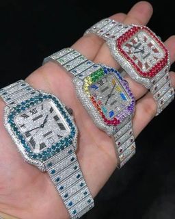Good Quality Customized Iced Out Moissanite Watch Stainless Steel Best Quality Diamond Watch for Men