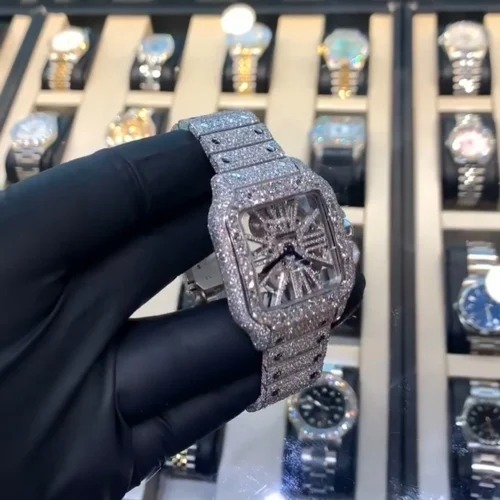 High Quality Custom Watch for Men Iced out Moissanite Diamond Studded Watch Hip Hop Diamond Jewelry