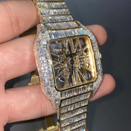 Trending Customized Iced Out Moissanite Watch Stainless Steel Best Quality Diamond Watch for Men